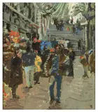Rialto Bridge by Thomas John Coates, oil on board, sold Jun 2026