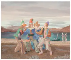 Quartet by Claude Harrison, oil on board, sold Jun 2026