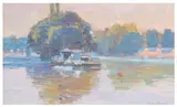 The Thames signed 'Nicholas Verrall' (lower right) oil on boardUnframed: 28.8 x 45 cm by Nicholas Verrall, oil on board, sold Jun 2026