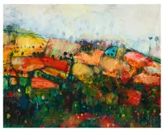 A Border's Landscape by Rob Hain, acrylic on board, offered Jun 2026