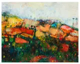 A Border's Landscape signed with initials 'RH' (lower right) acrylic on boardUnframed: 57.5 x 73 cm by Rob Hain, acrylic on board, offered Jun 2026