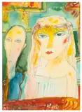 The Man and The Maiden signed twice 'Bellany' (upper and lower left) watercolour and pencilUnframed: 38.1 x 28 cm by John Bellany, watercolour and pencilUnframed, offered Jun 2026