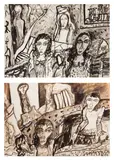 Monochrome Figures Monochrome Figures I signed 'Bellany' (lower centre) wash and pen & inkUnframed: 58.4 x 83.8 cm by John Bellany, watercolor, sold Jun 2026