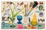 Pot of Brushes and Iris signed 'Harry More Gordon' (lower right, partly beneath the mount) watercolour Executed in 2008Unframed: 36.5 x 54 cm by Harry More Gordon, watercolour, sold Jun 2026