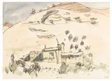 Cottage in the mountains by Kyffin Williams, watercolor, sold Jun 2026