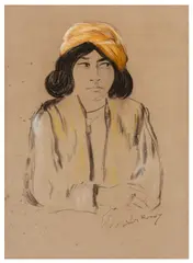 Portrait of a Sarah by Jacob Kramer, drawing, sold Jun 2026
