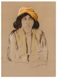 Portrait of a Sarah by Jacob Kramer, drawing, sold Jun 2026
