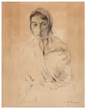 Mother and Child by Jacob Kramer, drawing, sold Jun 2026