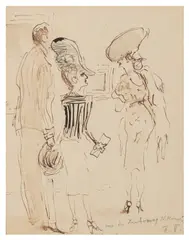 Rue du Faubourg St by Feliks Topolski, drawing, sold Jun 2026