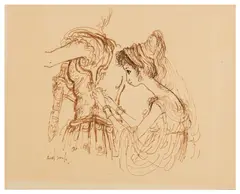 A Phoenix Too Frequent by Ronald Searle, ink on paper, sold Jun 2026