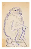 Barbary Ape by John Craxton, charcoal and crayonUnframed, sold Jun 2026
