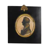 Silhouette In Profile Of A Gentleman by J S Mitchell, oil, offered Jun 2026