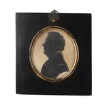 Silhouette In Profile Of A Gentleman by Louis Potts, oil, offered Jun 2026