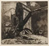 Windmills by Frank Brangwyn, pencil, sold Jun 2026