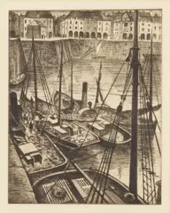Dieppe Harbour by C. R. W. Nevinson, etching, sold Jun 2026