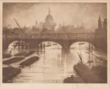 City of London from Waterloo Bridge by C. R. W. Nevinson, pencil, sold Jun 2026