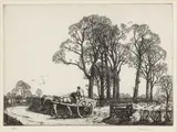 Elms at West Wickham 1934 signed and numbered 12/40 in pencil etching on wove framed ARR Dimensions:plate 14.2 x 20cm by Stanley Roy Badmin, pencil, offered Jun 2026