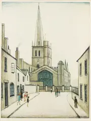Burford Church by L. S. Lowry, pencil, sold Jun 2026