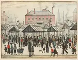 Market Scene in a Northern Town by L. S. Lowry, pencil, sold Jun 2026