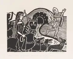 Alas said Sir Gawain you have mischiefed me by Edward Bawden, pencil, sold Jun 2026