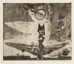 Cock Crowing at the Sun by Michael Rothenstein, pencil, offered Jun 2026