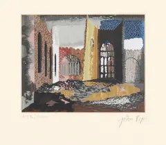 Interior of Coventry Cathedral by John Piper C.H., pencil, sold Jun 2026