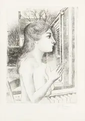 Femme au Jardin by Paul Delvaux, pencil, sold Jun 2026