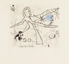 L’Oiseau Dresse by Joan Miró, pencil, sold Jun 2026