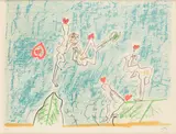 Coeurs Volants 1976 signed and numbered 85/99 in pencil lithograph in colours on wove framed Dimensions:image 48.5 x 64.5cm by Roberto Matta, pencil, sold Jun 2026