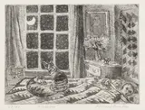 Slumber signed, titled and inscribed 28/85 in pencil etching on wove framed ARR Dimensions:plate 14.6 x 19.5cm by Richard Bawden, pencil, offered Jun 2026