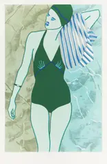 Bathing In Green by Kiki Kogelnik, pencil, sold Jun 2026