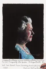 To Her Majesty by Peter Blake, pencil, offered Jun 2026