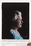 To Her Majesty, Queen Elizabeth II 2016 signed and numbered 66/150 in pencil giclée print in colours on wove framed ARR Dimensions:image 29 x 20cm by Peter Blake, pencil, offered Jun 2026