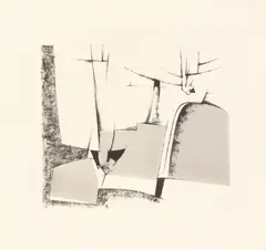 Composition by Adrian Heath, pencil, sold Jun 2026