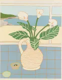 A Jug of Lilies 1984 signed, dated and numbered 73/75 in pencil screenprint in colours on wove framed ARR Dimensions:image 64 x 50cm by Bryan Pearce, pencil, sold Jun 2026