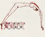 The Dance by Nancy Spero, pencil, sold Jun 2026
