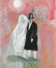 Masqueraders by Peter Doig, pencil, sold Jun 2026