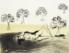 Laying with the Olive Trees by Tracey Emin, pencil, sold Jun 2026