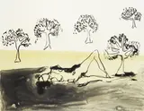 Laying with the Olive Trees by Tracey Emin, pencil, sold Jun 2026