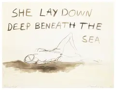 She Lay Down by Tracey Emin, pencil, sold Jun 2026