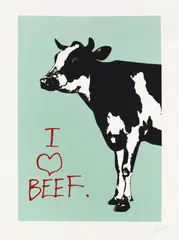 I Love Beef by Blek le Rat, pencil, offered Jun 2026
