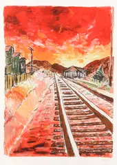 Train Tracks by Bob Dylan, pencil, offered Jun 2026