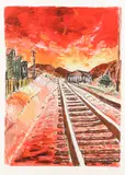 Train Tracks by Bob Dylan, pencil, offered Jun 2026