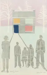 House and Family by Tom Hammick, pencil, offered Jun 2026