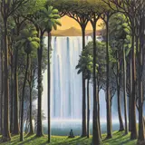 Cascada como ícono by Tomás Sánchez, pencil, sold Jun 2026