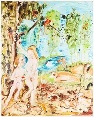 Adam and Eve by Genieve Figgis, pencil, sold Jun 2026
