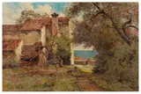 Cottage by the coast signed and dated 'Leopold Rubeck /1919' (lower right) oil on canvasUnframed: 38.6 x 58.5 cm by Leopold Rubeck, oil on canvas, offered May 2026
