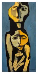 Madre y Niño by Oswaldo Guayasamín, oil on canvas, sold May 2026