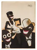 La Revue Negre signed and dated 'PAUL/COLIN/1925' (upper right); inscribed and dated again 'La Revue Negre/théâtre ch by Paul Colin, oil on board, sold May 2026