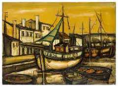 Le port by Franz Priking, oil on canvas, sold May 2026